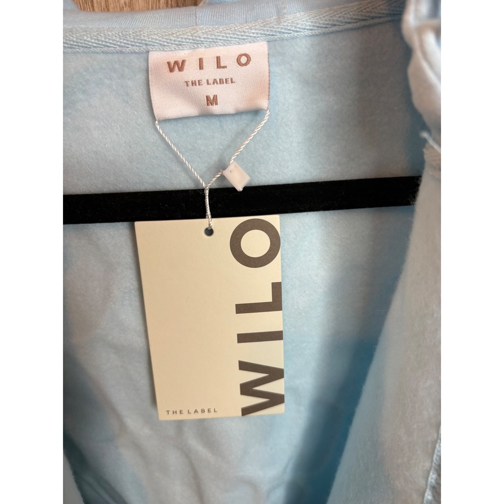 Wilo The Label Wellness Club Crop Zip Hoodie Blue W5J355NBB-M Womens Medium NWT - Picture 6 of 8